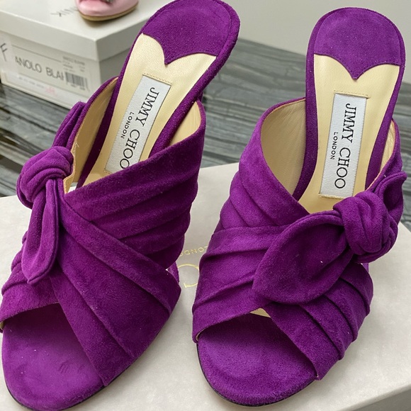 Purple Suede Prada Mules - Picture 2 of 2